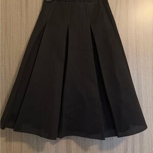Reiss Black A-Line Pleated Skirt
